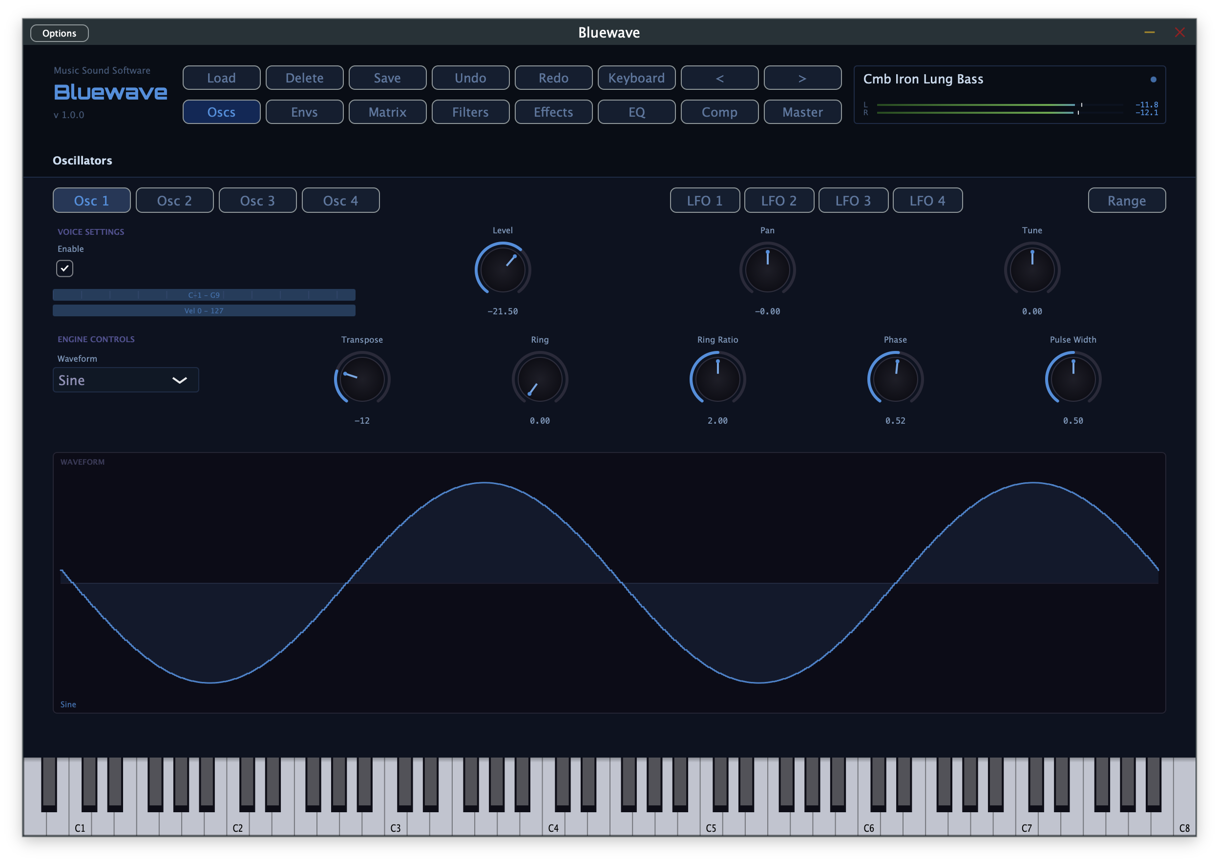 Bluewave oscillator panel