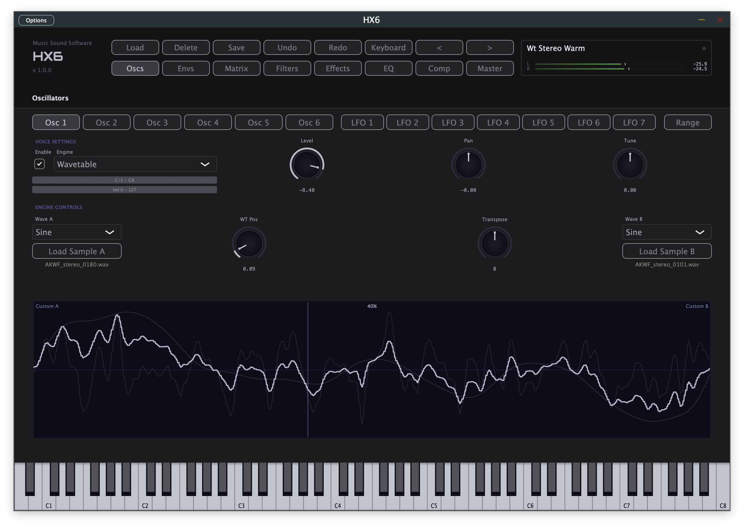 HX6 Wavetable engine